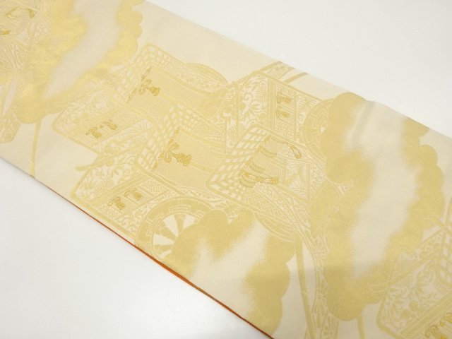 JAPANESE KIMONO / FUKURO OBI / ZENTSU / REVERSIBLE / WOVEN GOSHO CART